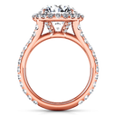 Halo Diamond  Engagement Ring Emotion 14K Rose Gold