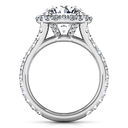 Round Diamond Halo  Engagement Ring Emotion 14K White Gold