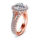 Halo Diamond  Engagement Ring Emotion 14K Rose Gold