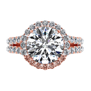 Halo Diamond  Engagement Ring Emotion 14K Rose Gold