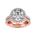 Halo Diamond  Engagement Ring Emotion 14K Rose Gold