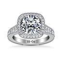 Round Diamond Halo Engagement Ring Anthea 14K White Gold