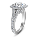 Round Diamond Halo Engagement Ring Anthea 14K White Gold