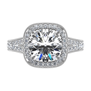 Round Diamond Halo Engagement Ring Anthea 14K White Gold