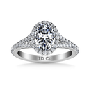 Halo Oval Diamond Engagement Ring Melody 14K White Gold