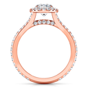 Halo Diamond Oval Engagement Ring Melody 14K Rose Gold