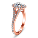 Halo Diamond Oval Engagement Ring Melody 14K Rose Gold