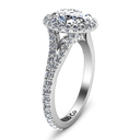 Halo Oval Diamond Engagement Ring Melody 14K White Gold