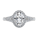 Halo Oval Diamond Engagement Ring Melody 14K White Gold