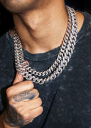 White Gold Plated Iced Out Miami Cuban Link Choker