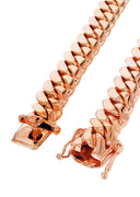 14K Rose Gold Chain - Solid Miami Cuban Link Chain 14K Rose Gold