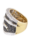 14K Ladies Black Diamond Cocktail Ring | 3.93 Carats | 13.28 Grams