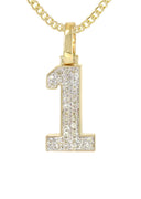 10K Yellow Gold | #1 Diamond Pendant & Cuban Chain | 0.26 Carats