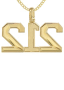 10K Yellow Gold | Area Code Number Diamond Pendant & Cuban Chain | 1.75 Carats