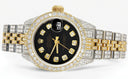 Womens Diamond Gold Rolex Watch | 26Mm | Black Dial | Jubilee Band