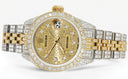Womens Diamond Gold Rolex Watch | 26Mm | Gold Texture Dial | Jubilee Band