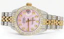 Womens Diamond Gold Rolex Watch | 26Mm | Pink Mother Of Pearl Dial | Jubilee Band