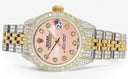 Womens Diamond Gold Rolex Watch | 26Mm | Light Pink Dial | Jubilee Band