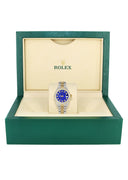 Womens Diamond Gold Rolex Watch | 26Mm | Royal Blue Dial | Jubilee Band