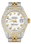Womens Diamond Gold Rolex Watch | 26Mm | White Dial | Jubilee Band