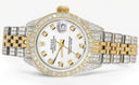 Womens Diamond Gold Rolex Watch | 26Mm | White Dial | Jubilee Band