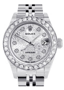 Womens Diamond Rolex Watch | 1 Carat Bezel | 26Mm | Texture Diamond Dial | Jubilee Band