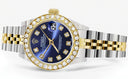 Womens Diamond Gold Rolex Watch | 1 Carat Bezel | 26Mm | Blue Diamond Dial | Jubilee Band