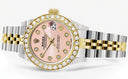 Womens Diamond Gold Rolex Watch | 1 Carat Bezel | 26Mm | Pink Diamond Dial | Jubilee Band