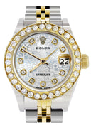 Womens Diamond Gold Rolex Watch | 1 Carat Bezel | 26Mm | Texture Diamond Dial | Jubilee Band