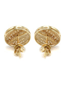 14K Yellow Gold Diamond Earrings For Men | 0.72 Carats | 2.92 Grams