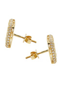14K Yellow Gold Diamond Baguette Earrings For Men | 1.32 Carats | 3.24 Grams