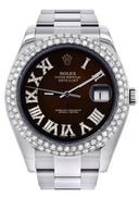 Womens Rolex Datejust II Watch | 41 MM | Brown Black Roman Numeral Dial | Two Row | Oyster Band