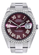 Rolex Datejust II Watch | 41 MM | Purple Roman Numeral Dial | Two Row | Oyster Band