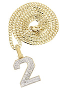 10K Yellow Gold | #2 Diamond Pendant & Cuban Chain | 0.51 Carats