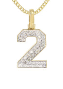 10K Yellow Gold | #2 Diamond Pendant & Cuban Chain | 0.51 Carats