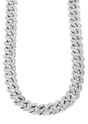 White Gold Iced Out Women Diamond Miami Cuban Link Chain Customizable (10MM-20MM)