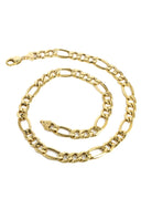 Gold Chain - Womens Hollow Figaro Chain 10K Gold