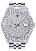 Mens Rolex Datejust Watch 16200 | 36Mm | Full Diamond Dial | Two Row 4.25 Carat Bezel | Jubilee Band