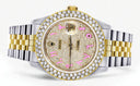 Diamond Gold Rolex Watch For Men 16233 | 36Mm | Diamond Pink Arabic Dial | Two Row 4.25 Carat Bezel | Jubilee Band