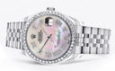 Diamond Rolex Watch | Diamond Bezel | 31MM | Mother of Pearl Roman Numeral Diamond Dial | Jubilee Band