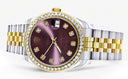 Diamond Gold Rolex Watch | Diamond Bezel | 31MM | Purple Diamond Dial | Jubilee Band
