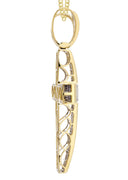 14 Yellow Gold Cross Diamond Pendant & Cuban Chain | 5.53 Carats