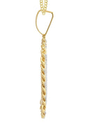 14 Yellow Gold Dog Tag Diamond Pendant &  Cuban Chain | 4.65 Carats