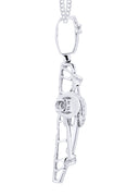 14K White Gold Cross Diamond Pendant & Cuban Chain | 0.78 Carats