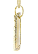 10K Yellow Gold Dog Tag Diamond Pendant & Franco Chain | 2.42 Carats