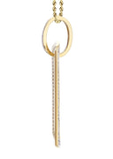 14K Yellow Gold Dog Tag Diamond Pendant & Rope Chain | 1.81 Carats