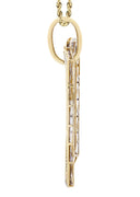 10K Yellow Gold Dog Tag Diamond Pendant & Rope Chain | 3.82 Carats