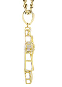 10K Yellow Gold Cross Pendant & Rope Chain | 0.62 Carats