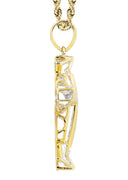 10K Yellow Gold Cross Pendant & Rope Chain | 0.26 Carats