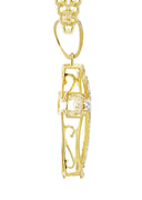 10K Yellow Gold Cross Pendant & Cuban Chain | 0.21 Carats